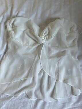 princess polly white strapless top with knot detail
